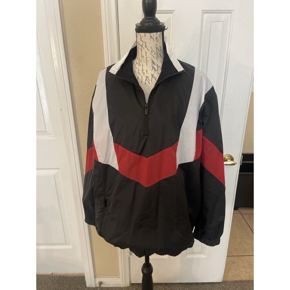 HUGO by Hugo Boss Men’s Color Block Windbreaker Jacket Red Black White – M -NWT